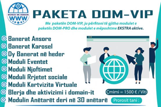 Paketa DOM-VIP / Hapja e profilit te biznesi me DOMENIN tuaj në Google nëpërmjet platformës Panairi Online , Website me seo , oprimizimi i website ne Google , Dyqan per shitje online  